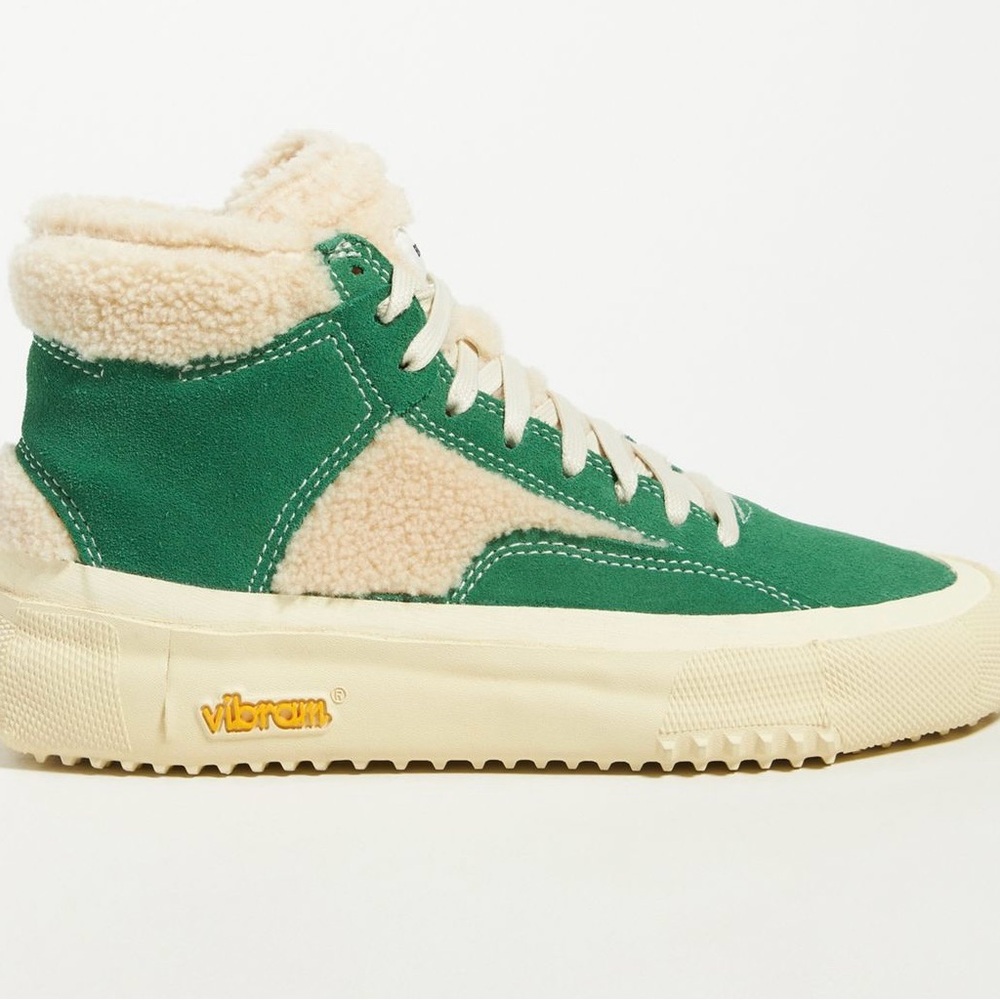 Anthropologie x Brandblack Vibram Green and Cream High-Top Sneakers - Picture 4 of 6